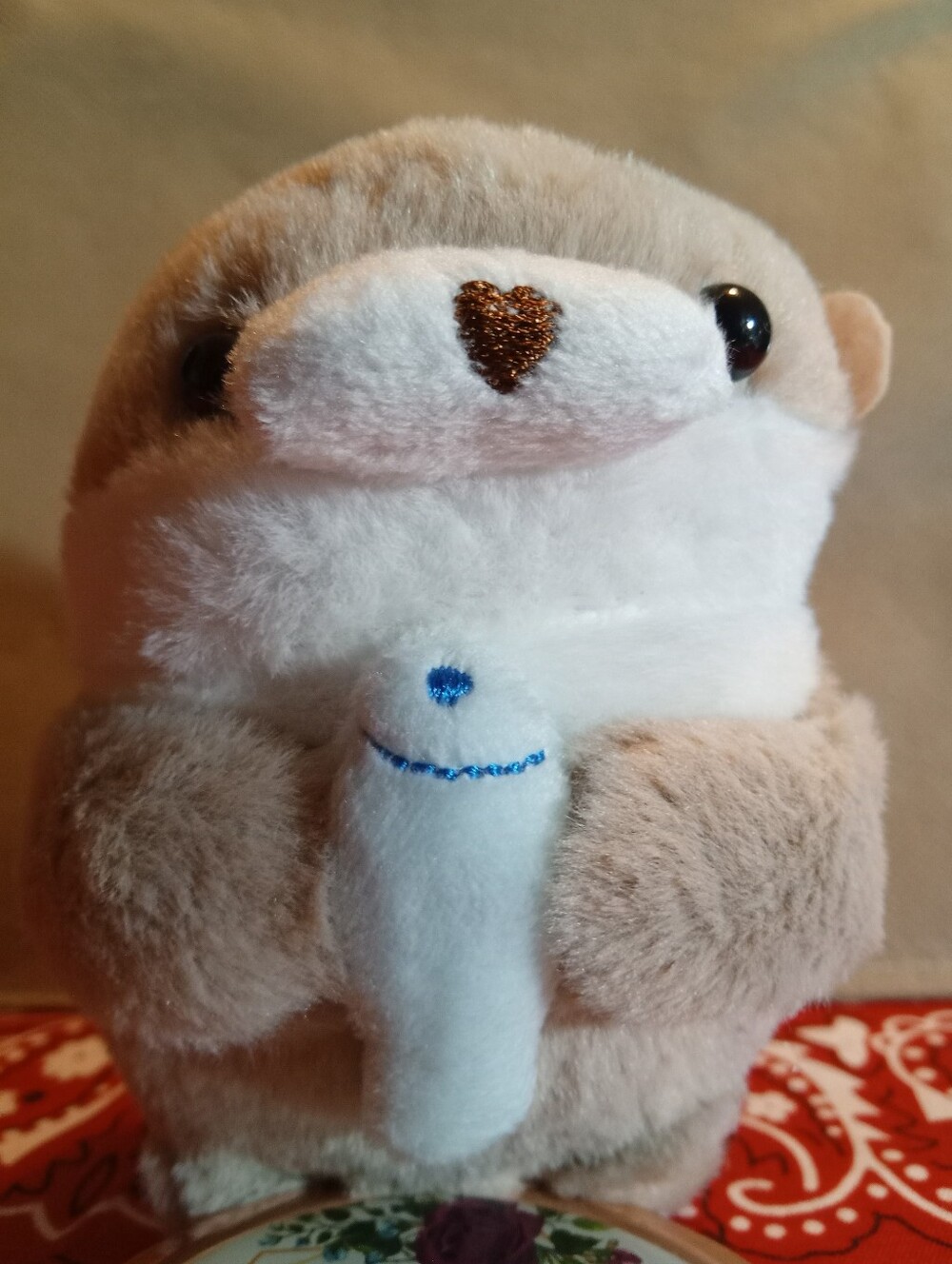 Otter Plush Keychain With Fish Pendant Cute Charm
